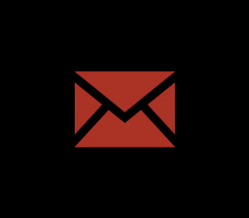 red mail icon against black background