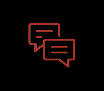 red message boxes icon against black background